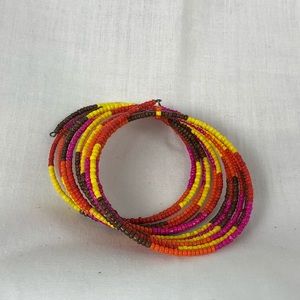 Vintage beaded coiled bracelet